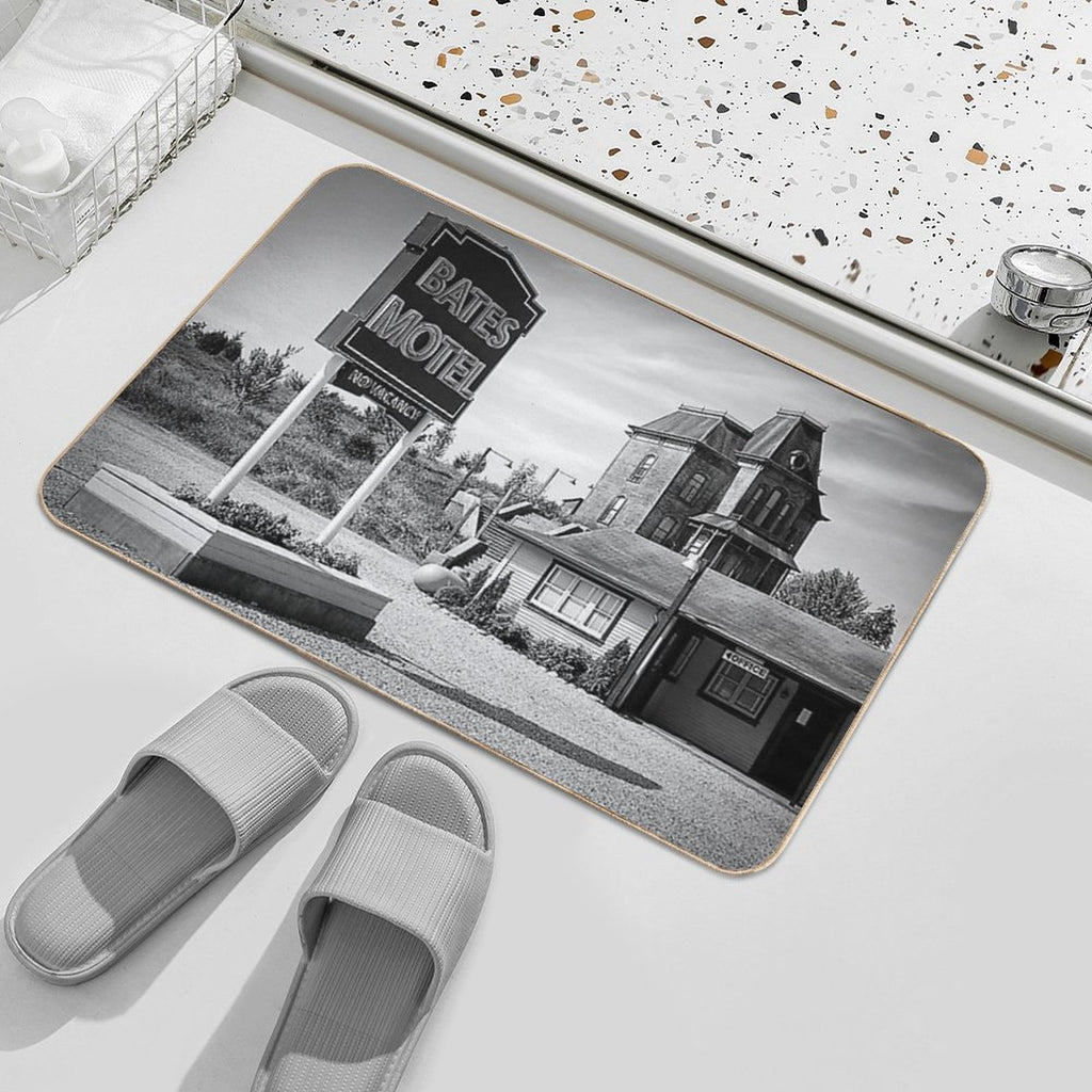 Motel Spooky Psycho Norman Vintage Antique Still Print  Anti-Trip Bath Mat