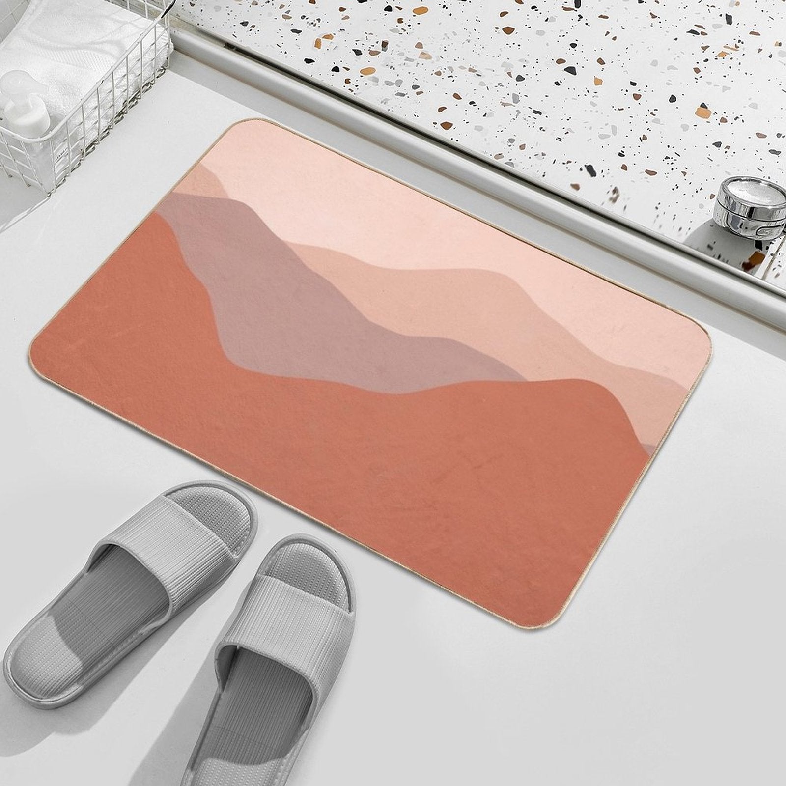Boho Earthy Landscape  Repositionable Bath Mat