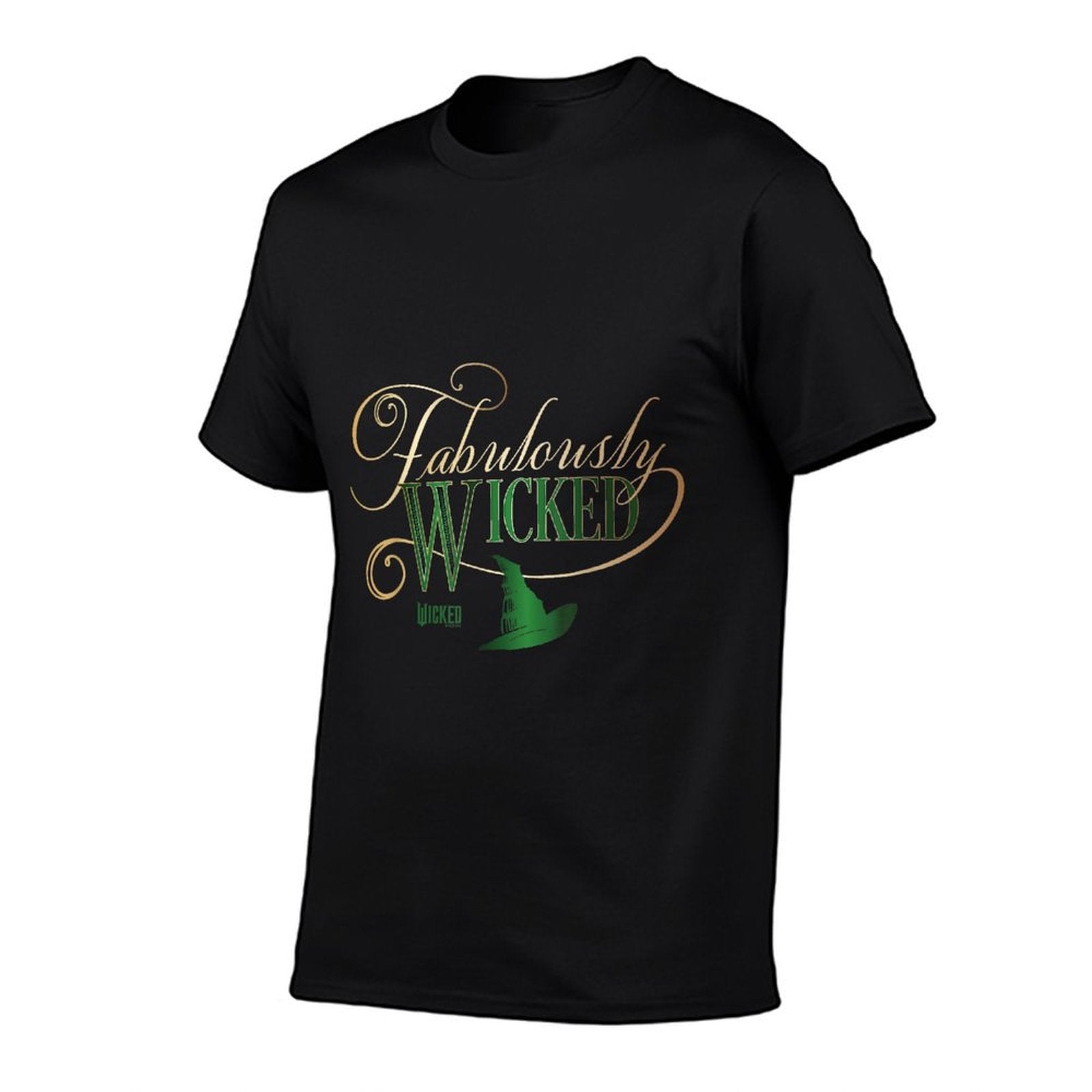 Wicked Fabulously Wicked Elphaba - Unisex-Adult, Black, Small, Short Sleeve,, Letter Print  Slim-fit Cut T-Shirt