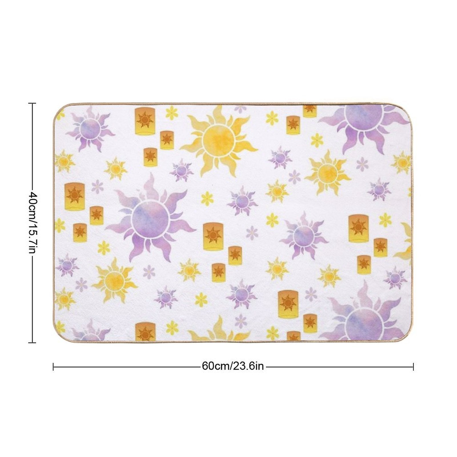 Tangled Sun Pattern  Easy Maintenance Bath Mat