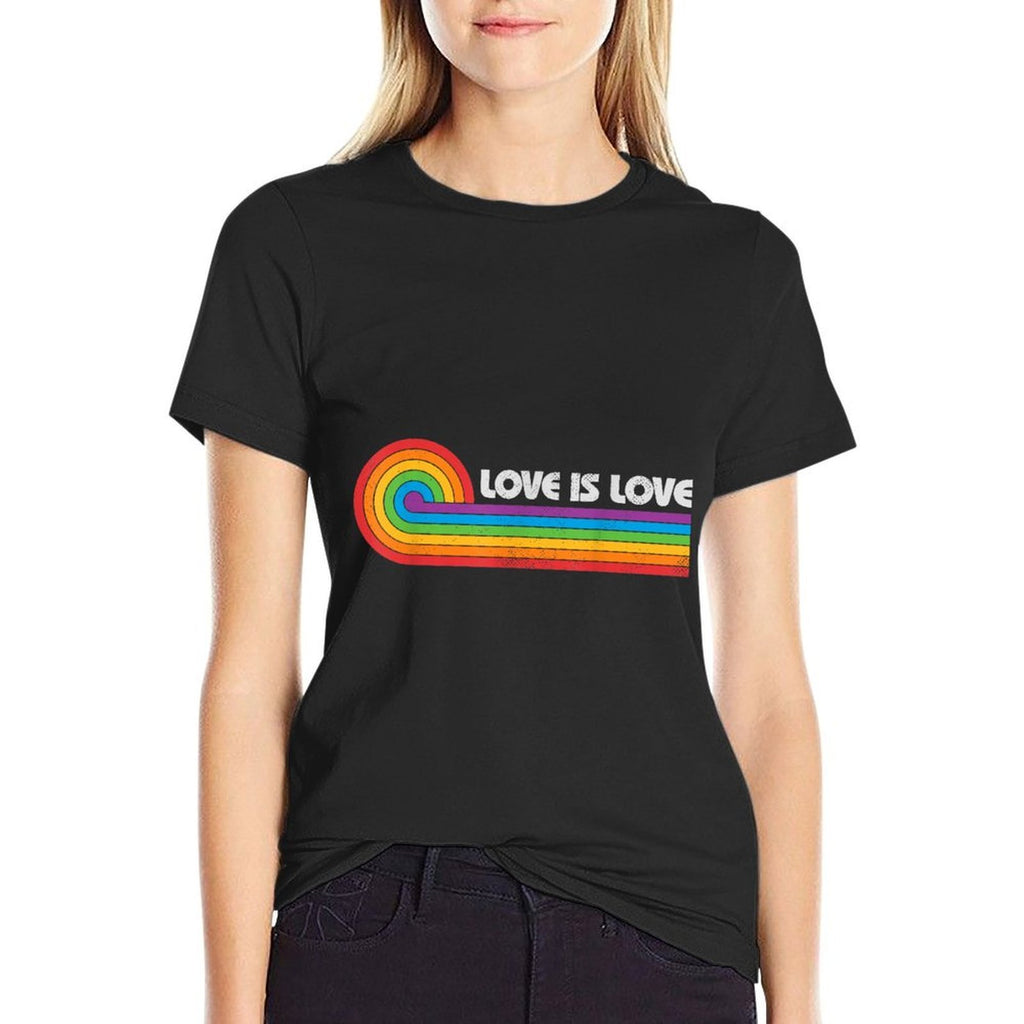 LGBTQ Love Is Love Gay Pride LGBT Ally Rainbow Vintage  Moisture-wicking T-Shirt
