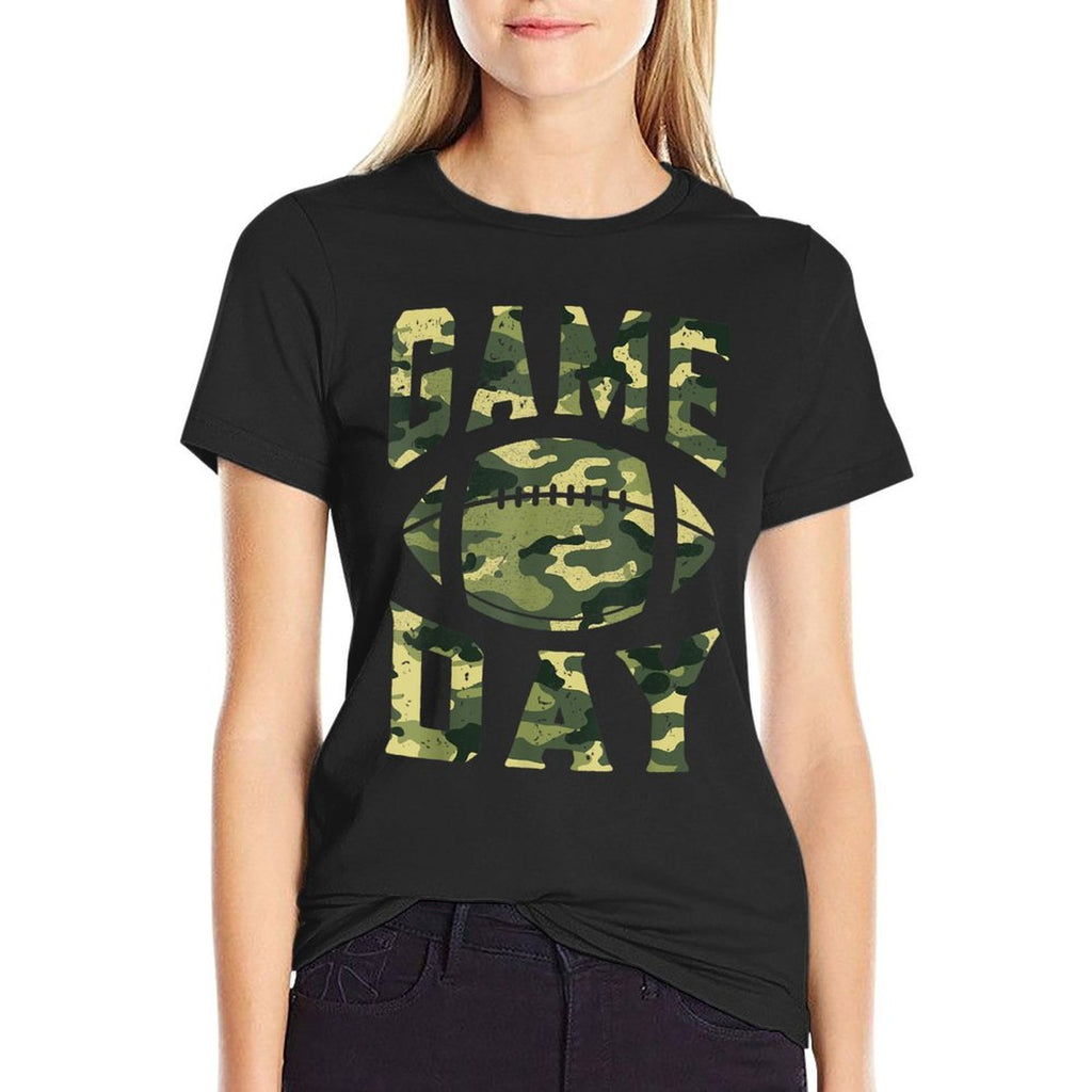 Football Gameday Game Day Camo Patriotic USA Camouflage  Easy-care T-Shirt