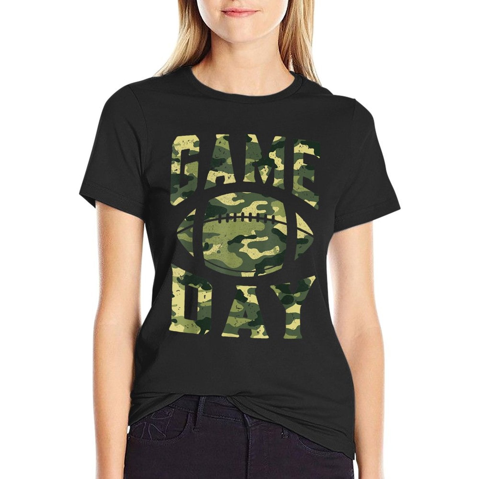 Football Gameday Game Day Camo Patriotic USA Camouflage  Easy-care T-Shirt