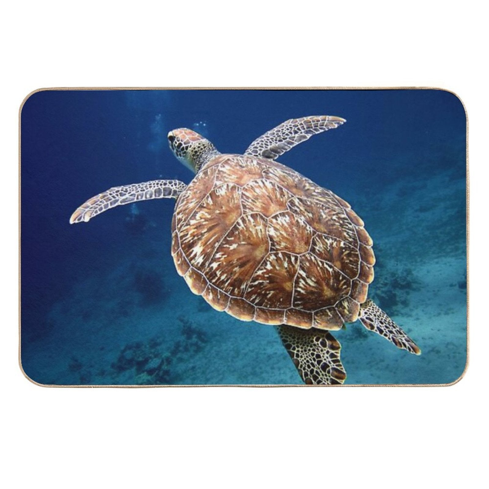 Blue Ocean Sea Turtle - Summer Sea Swimming  Turtle  Easy Maintenance Bath Mat