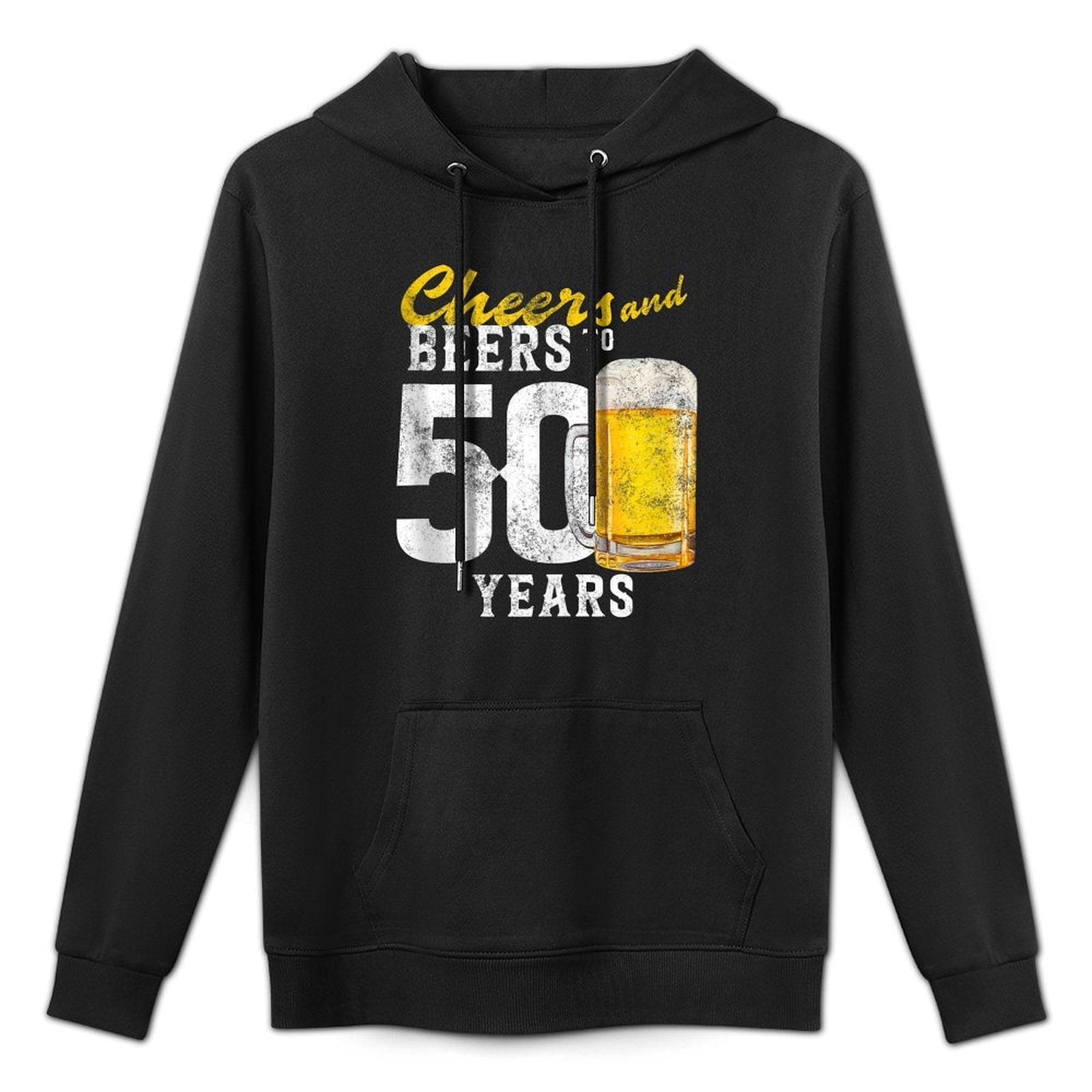 Cheers And Beers To 50 Years for 50th Birthday Party Funny Kangaroo Pocket Hoodie
