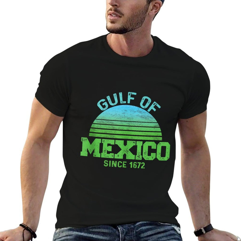 Gulf Of Mexico Forever Since 1672 Vintage Sunset Political  Durable T-Shirt