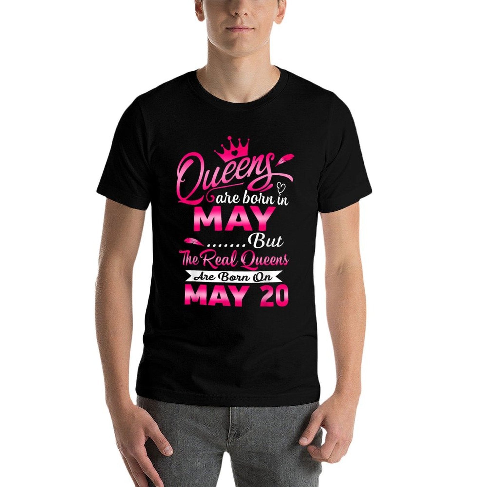 Real Queens Are Born On May 20th Birthday  Polyester Blend T-Shirt