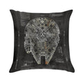 Millennium Falcon Star Wars Starship Blueprint Fan Art Soft Washable Throw Pillow