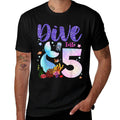Dive Into 5 Birthday Decorations Girl 5th Birthday Mermaid  Graphic-printed T-Shirt
