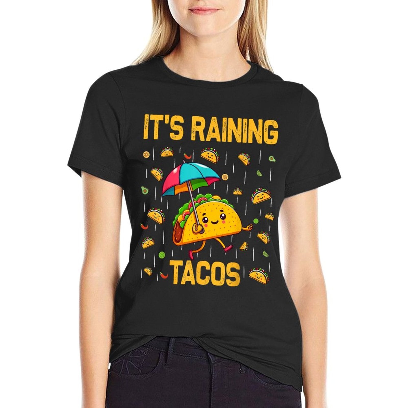 Its Raining Tacos Funny Taco Lovers Kids Girls Boys  Adult  Easy-care T-Shirt