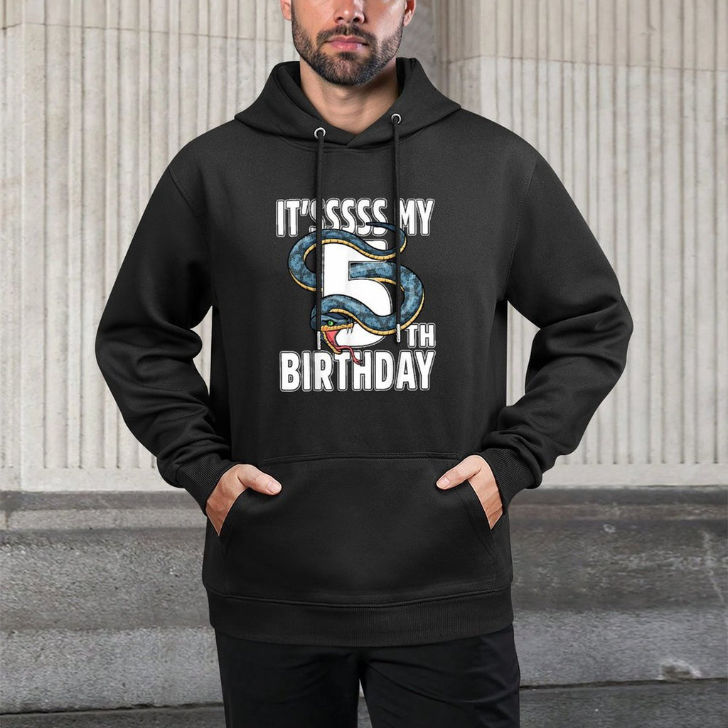 Its My 5th Birthday Snake 5 Years Old Birthday Boys Girls Medium-Weight Fabric Hoodie