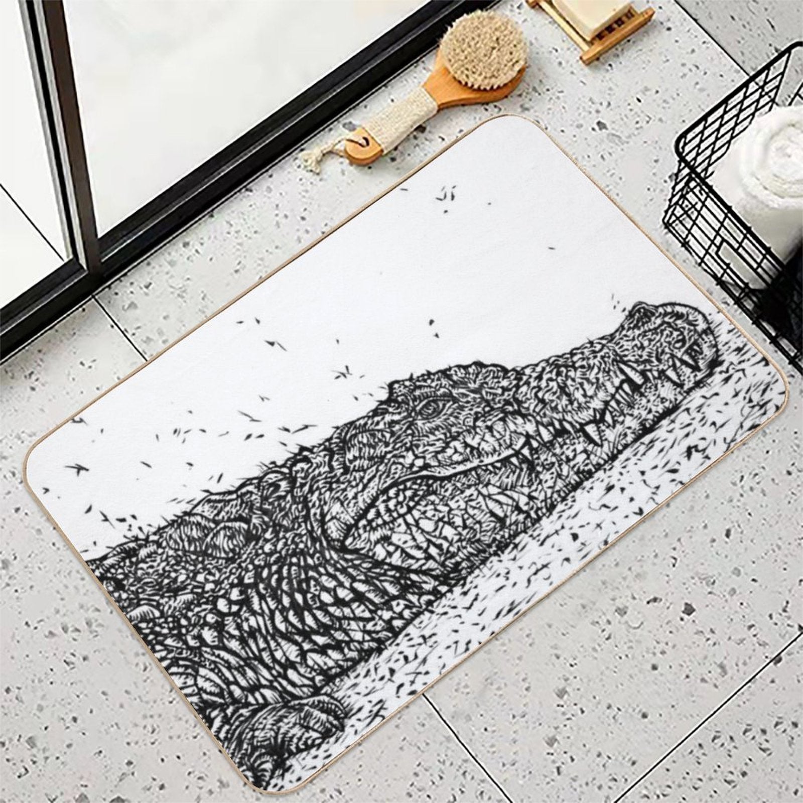 INK CROCODILE .1  Toxin-Free Bath Mat