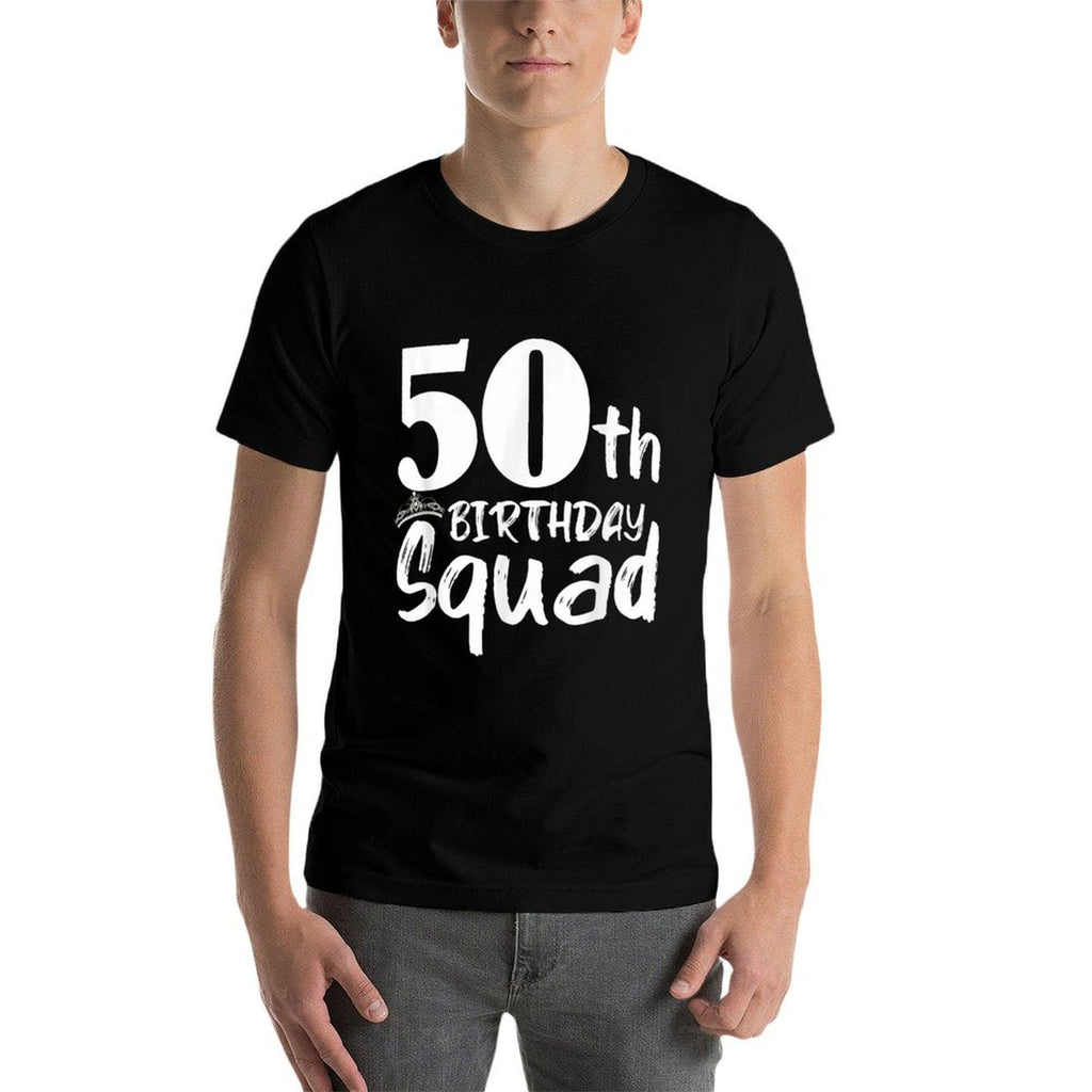 Funny 50th Birthday Squad Party Fifty Old  Rolled Sleeves T-Shirt