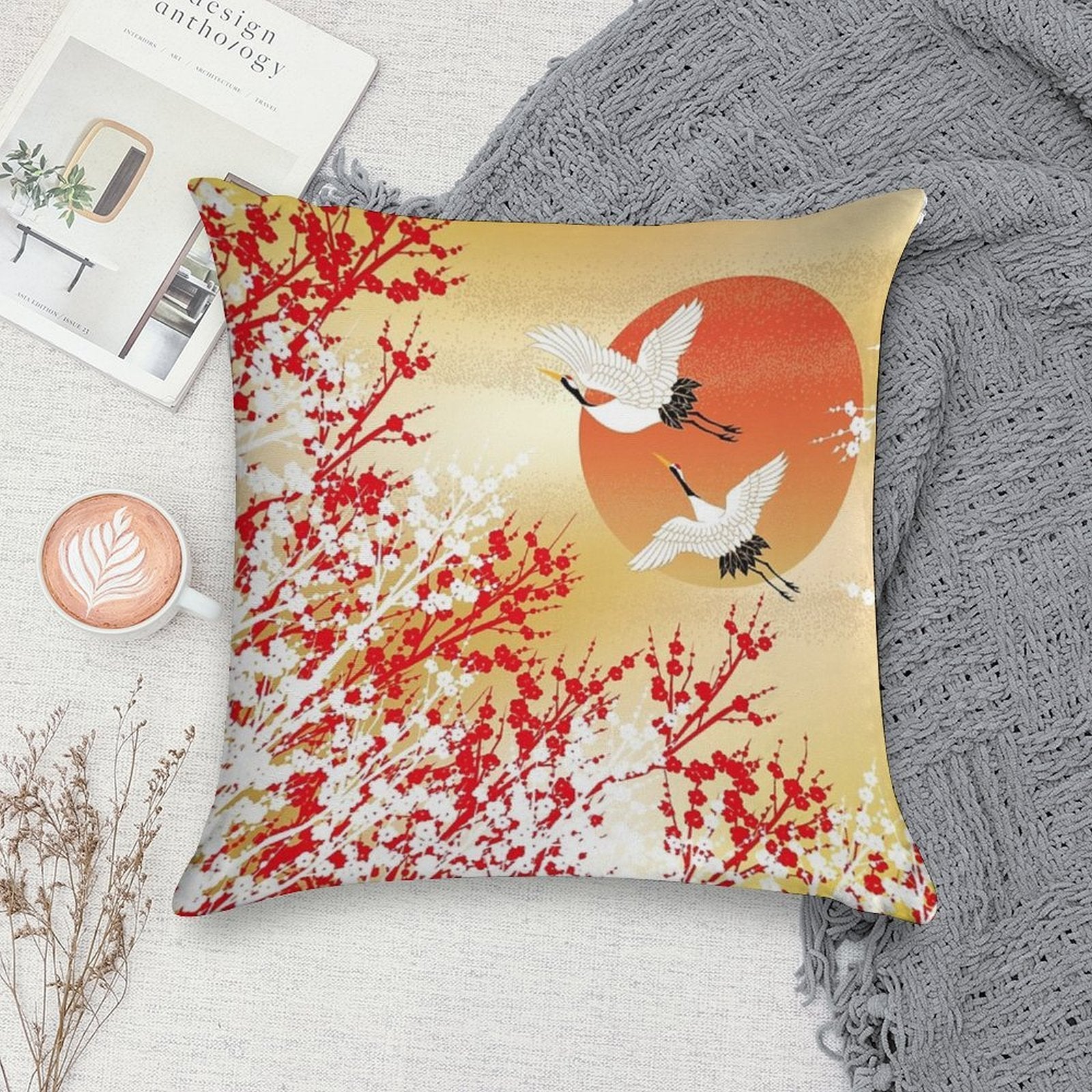 Japan 2 Soft Shrink-Resistant Throw Pillow