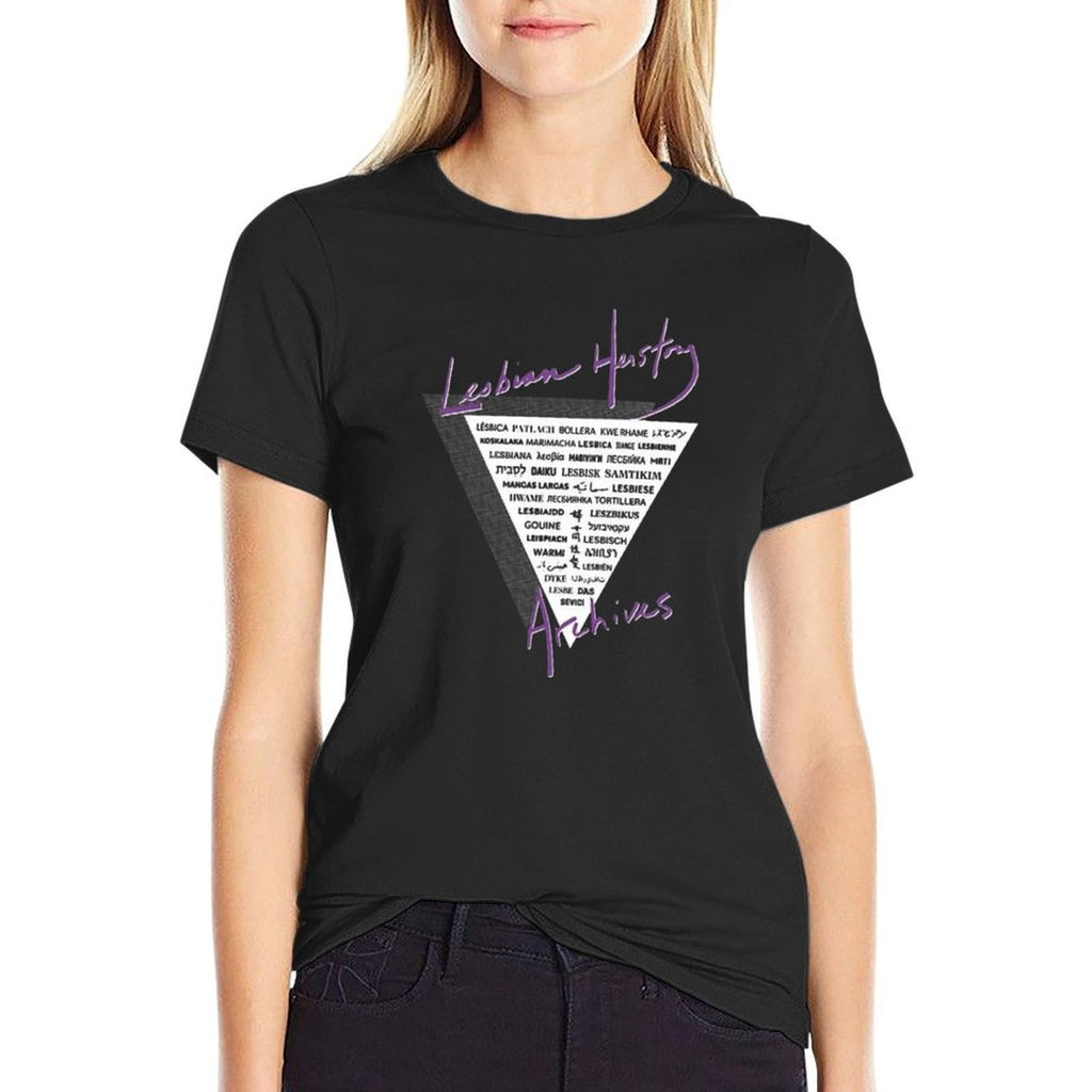 LHA Triangle The Word Lesbian in 40 Languages!  Heathered Texture T-Shirt