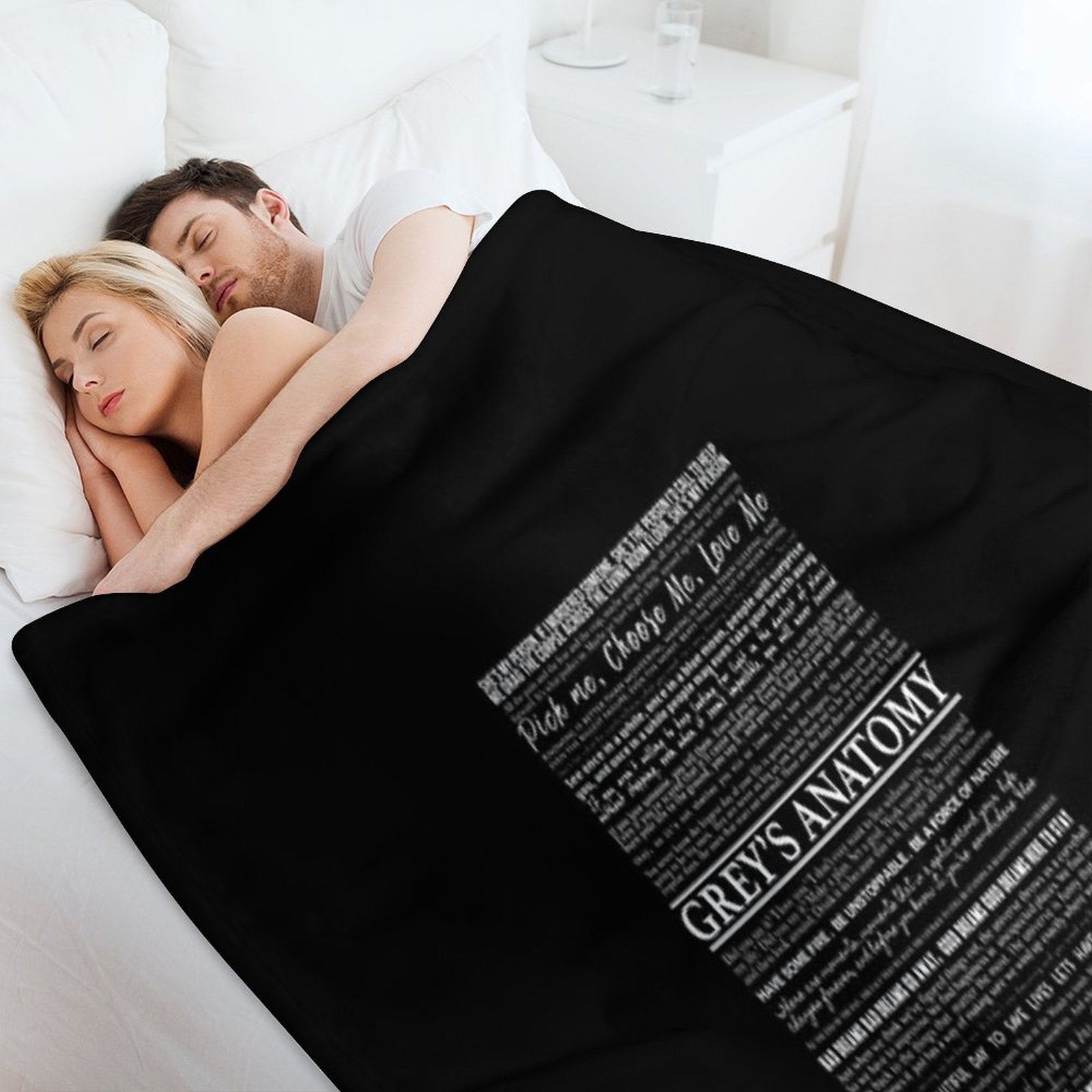 Typography Black Eco-conscious Throw Blanket