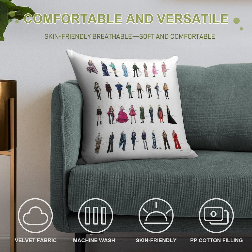 Killing Eve Villanelle Fashion Looks Version3.1 Soft Shrink-Resistant Throw Pillow