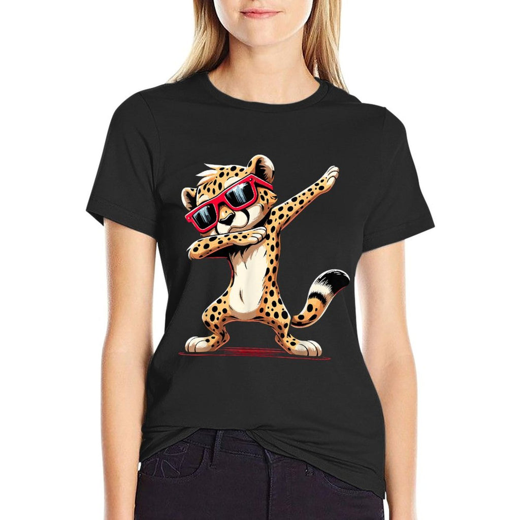 Dabbing Cheetah Sunglasses Cheetah Animal  Versatile T-Shirt