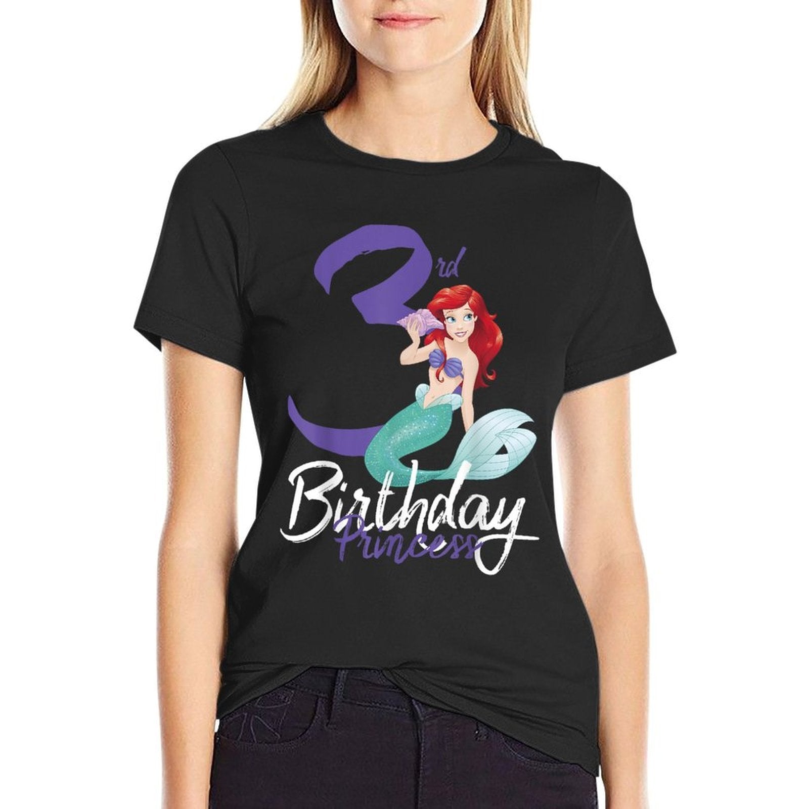 Disney The Little Mermaid Ariel 3rd Birthday Princess  Heathered Texture T-Shirt