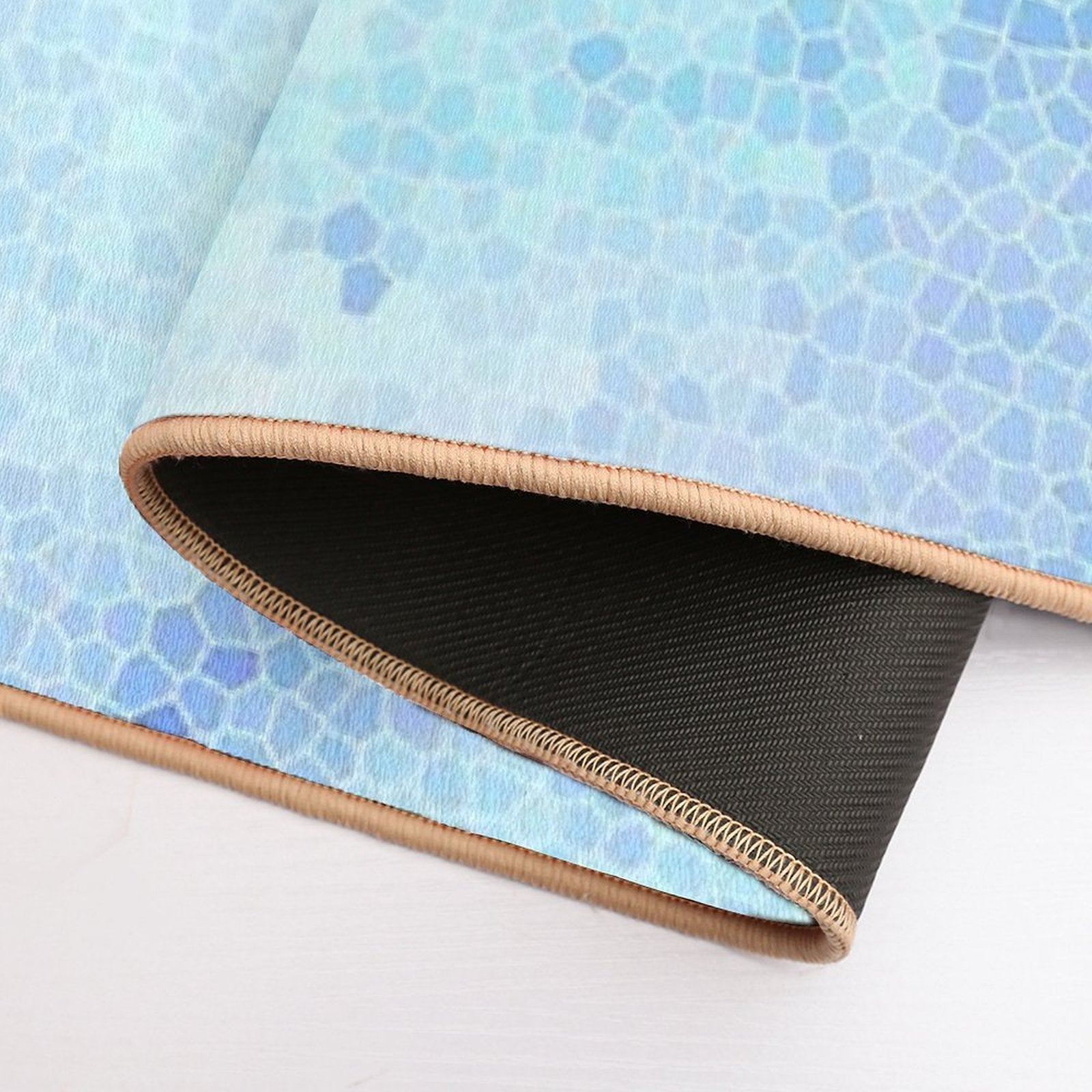 Periwinkle Modern Mosaic Durable Bath Mat