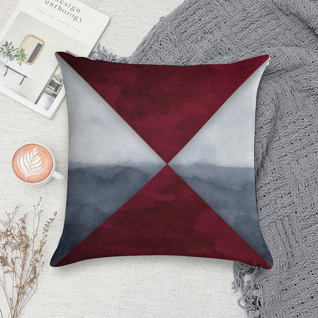Maroon And Grey Soft Warmth Comfort Throw Pillow