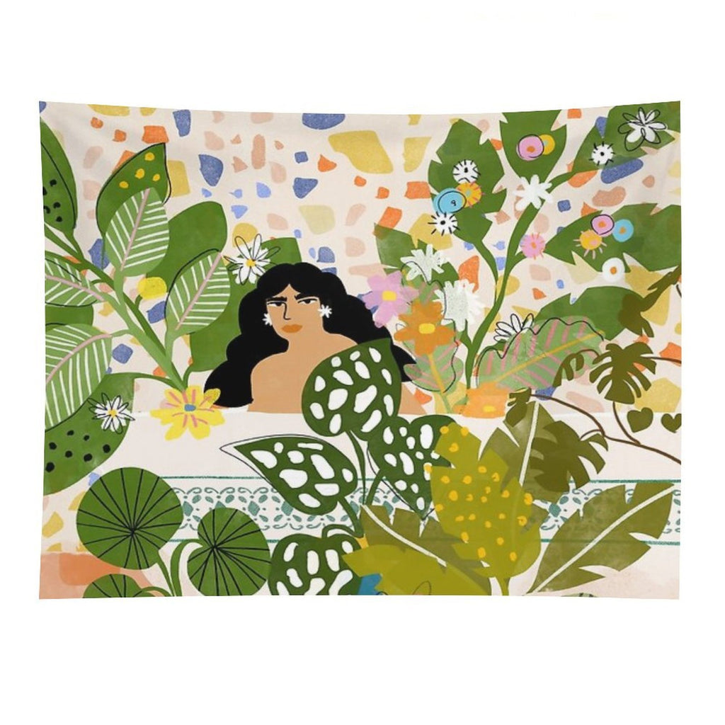 Bathing with Plants Tapestry