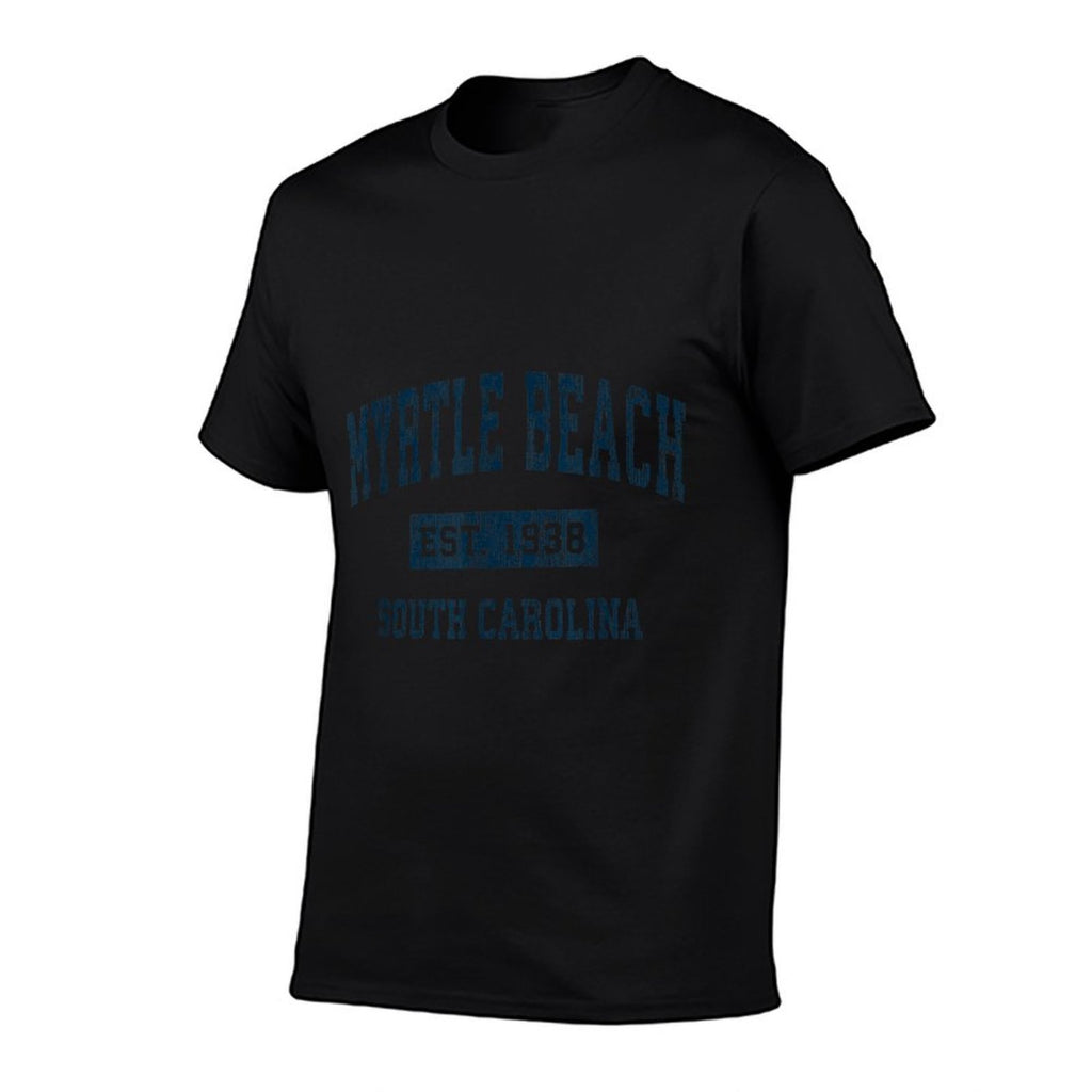Myrtle Beach South Carolina SC Vintage Sports Design Navy  Cotton T-Shirt