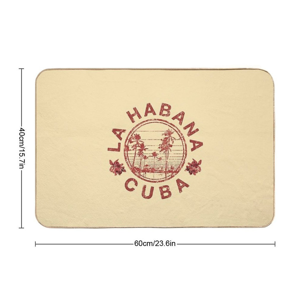 Havana Cuba La Habana Vintage Sunset Retro Cuban  Long-Lasting Bath Mat