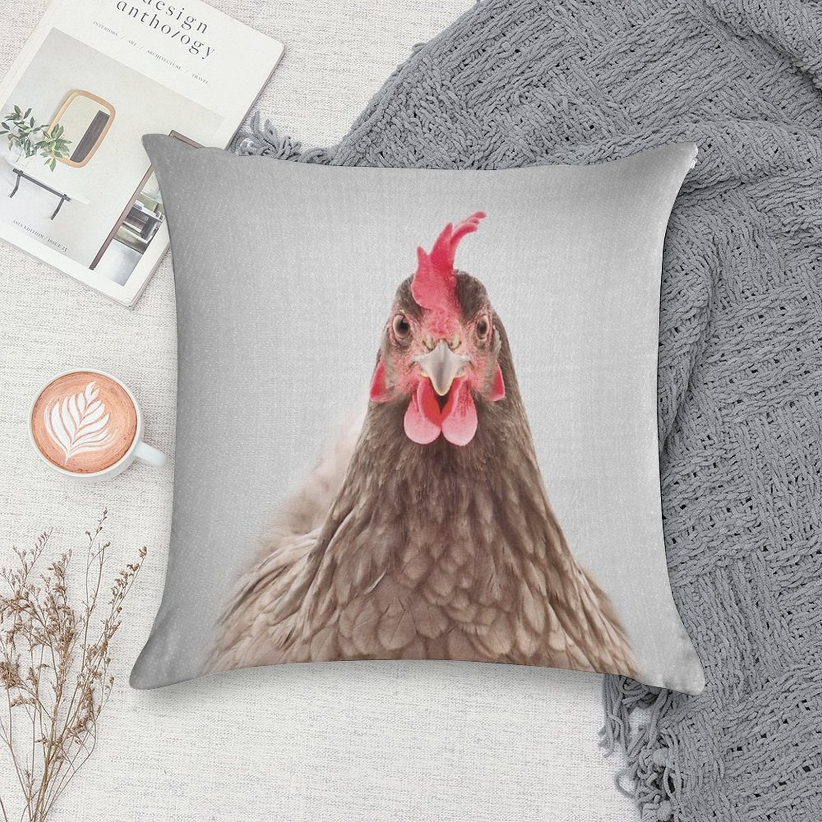 Chicken - Colorful Soft Ultra-Soft Texture Throw Pillow