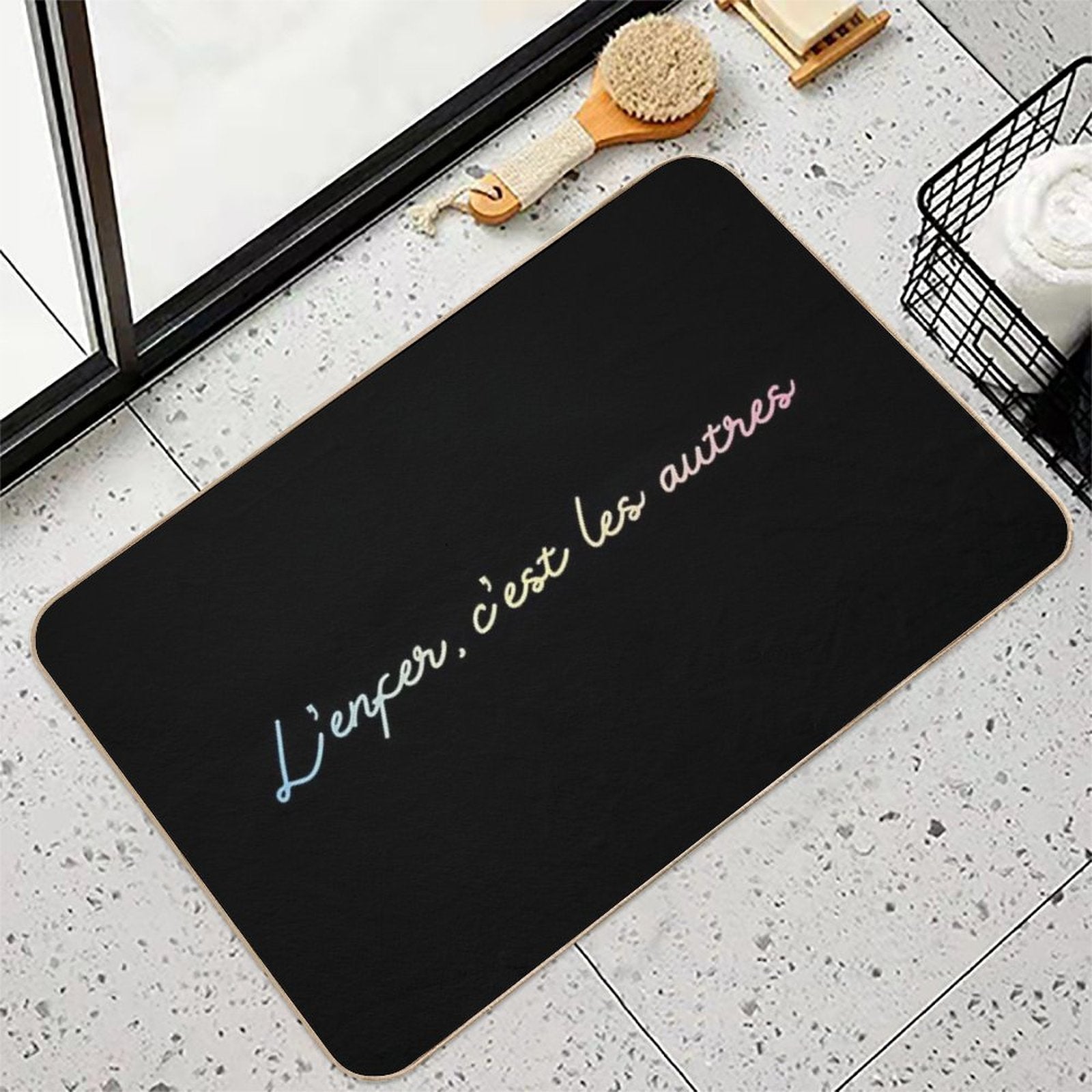 L’enfer, C’est Les Autres  Fade-Resistant Bath Mat