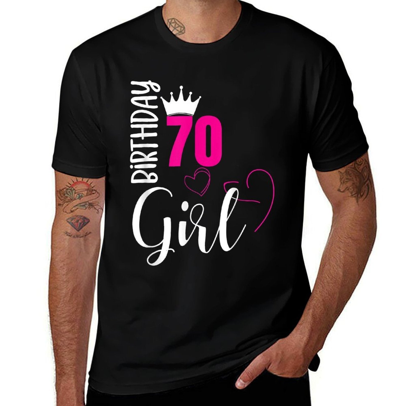 70 Birthday Girl Happy 70th Birthday  Trendy Pattern T-Shirt
