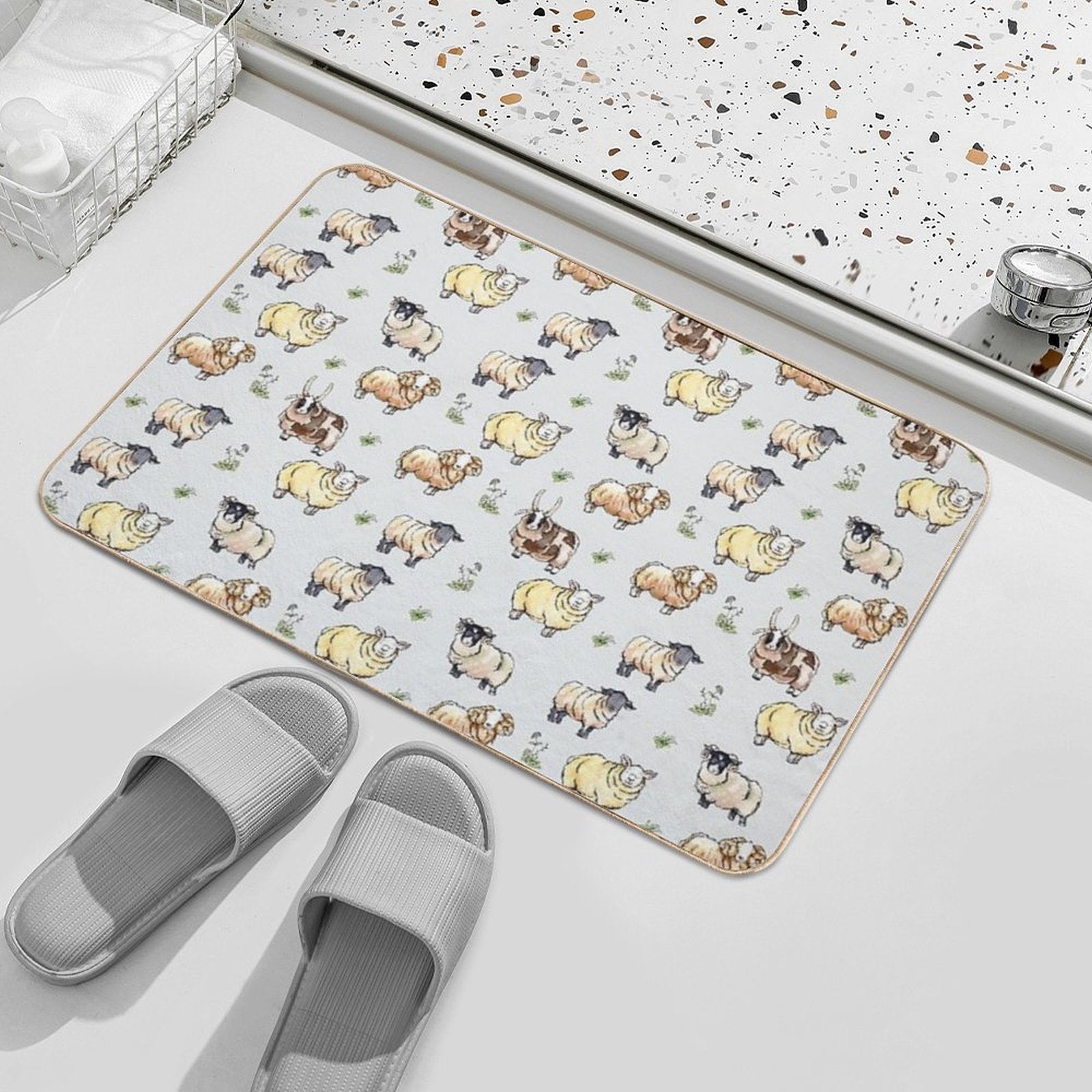 British Sheep  Slip-Resistant Bath Mat