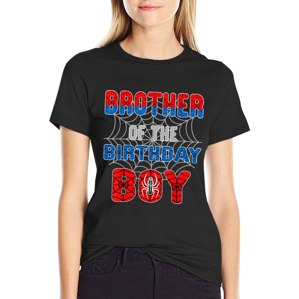 Spider Web Birthday Party Brother of The Birthday Boy  Stretchy T-Shirt