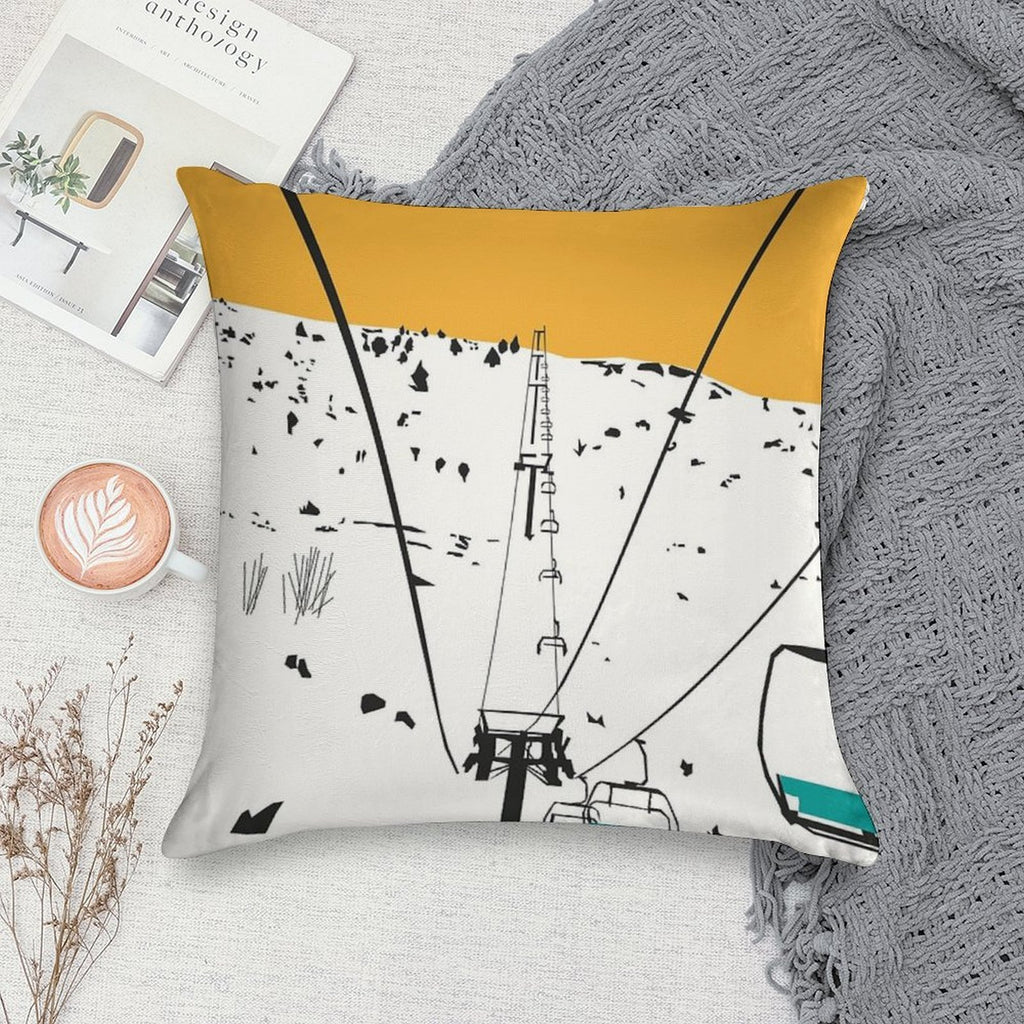 Ski Soft Hidden Zipper Throw Pillow