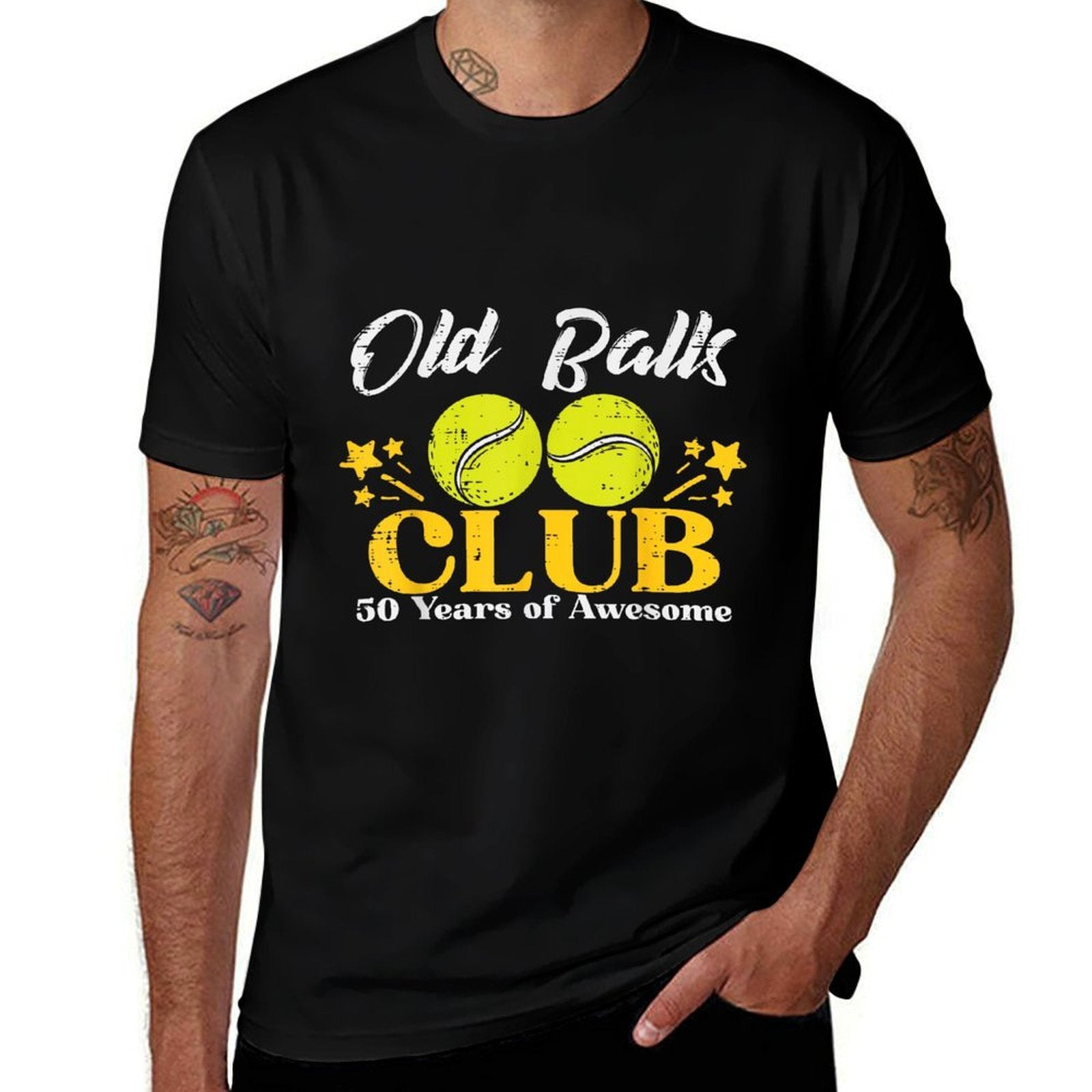 Old Balls Club Tennis 50 Years Awesome 50th Birthday Men  Breathable T-Shirt