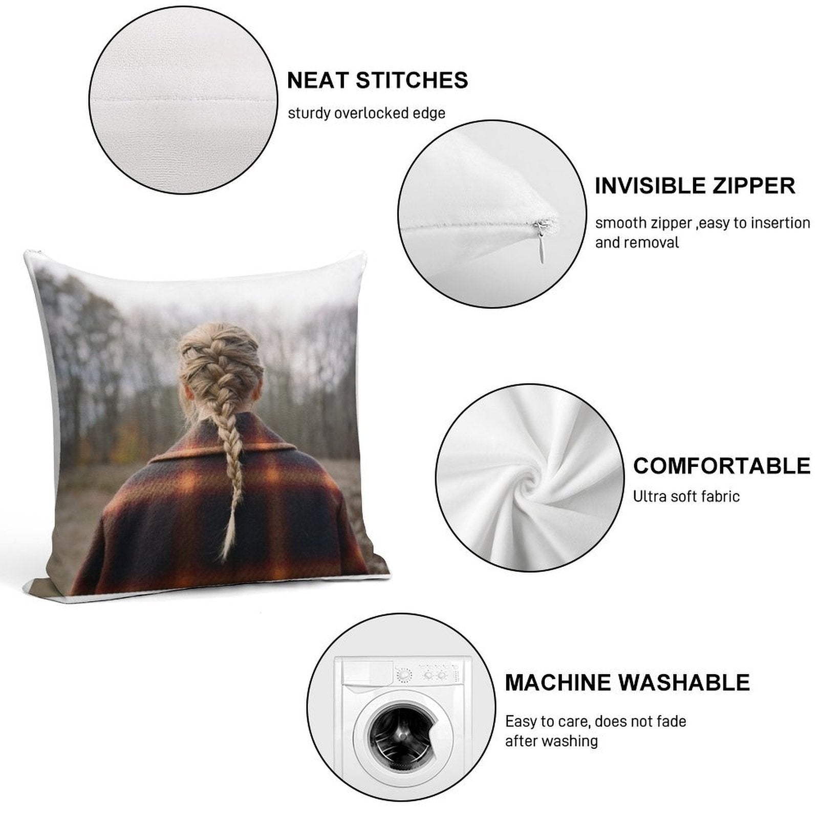 Evermore Soft Durable Construction Throw Pillow