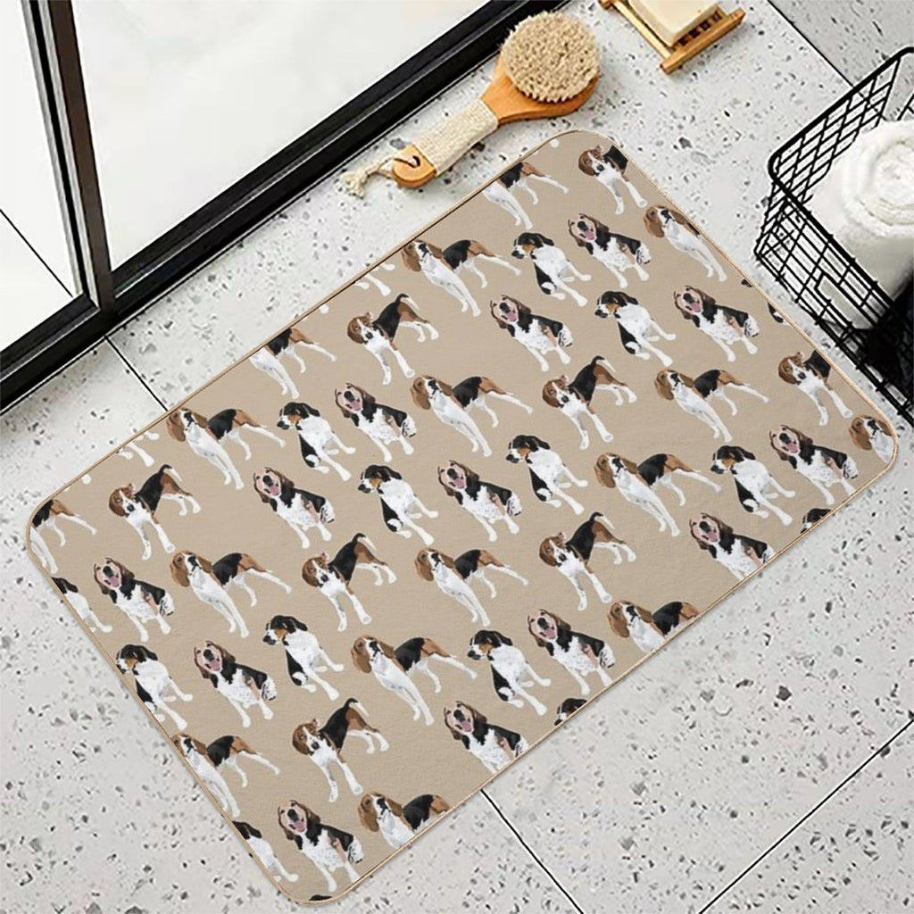 Treeing Walker Coonhound on Tan  Multi-Purpose Bath Mat