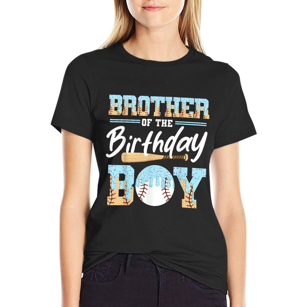 Baseball Ice Cream Drip Brother Of The Birthday Boy Baseball  Trendy Pattern T-Shirt