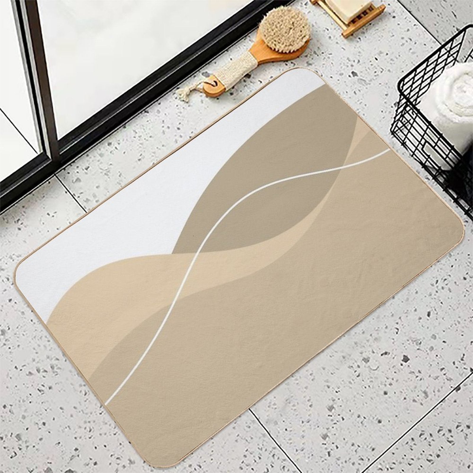 Gorgeous Brown Aesthetic Big Overlap Items  Stain-Proof Bath Mat