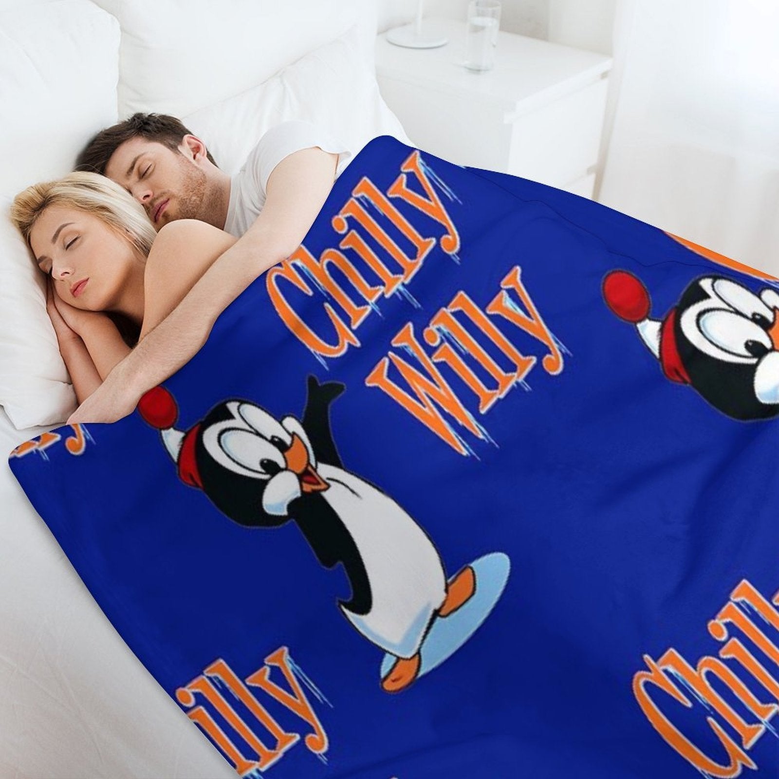 Uh Huh! Chilly Willy Vintage Retro Style Eco-conscious Throw Blanket