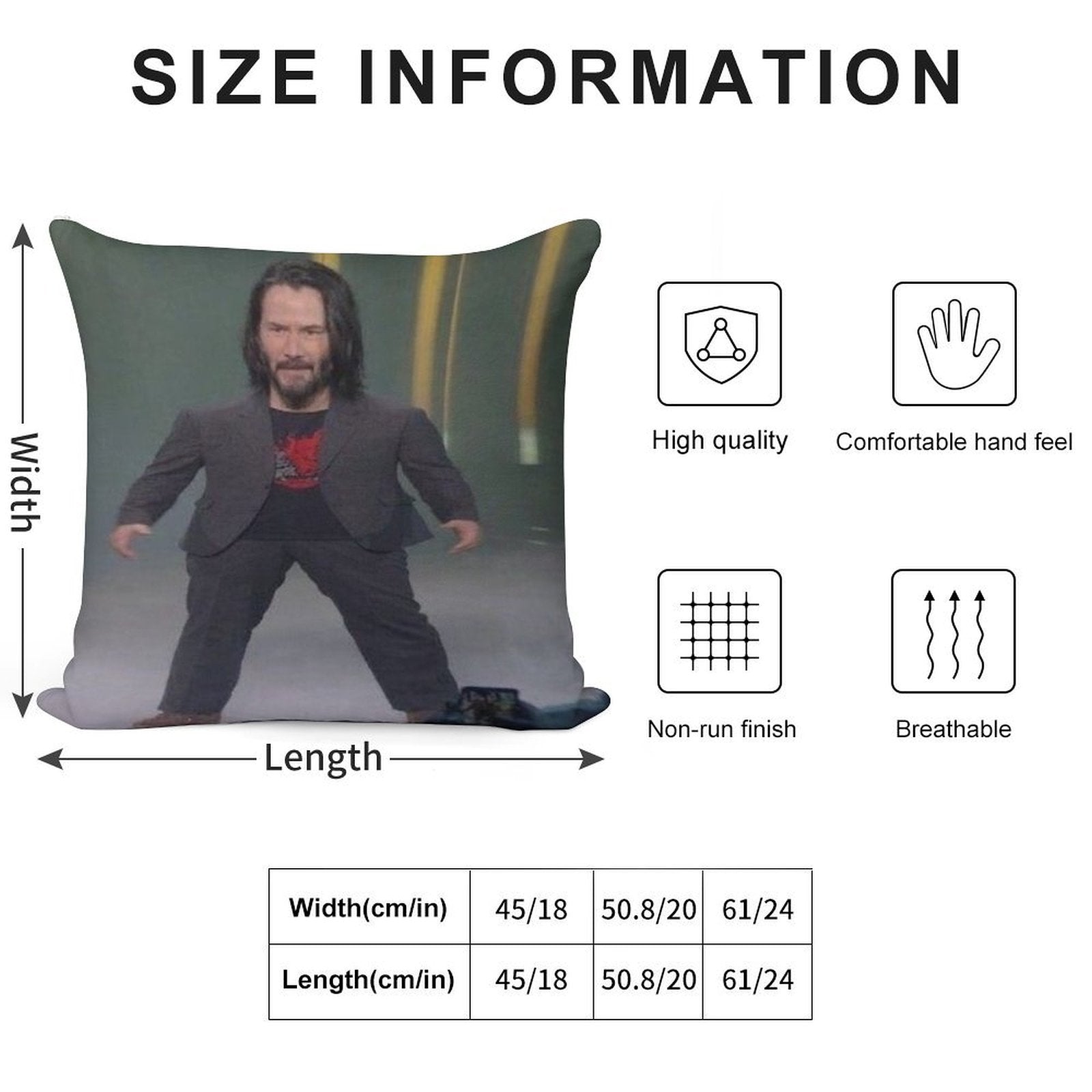 Baby Keanu Reeves Soft High-Density Material Throw Pillow