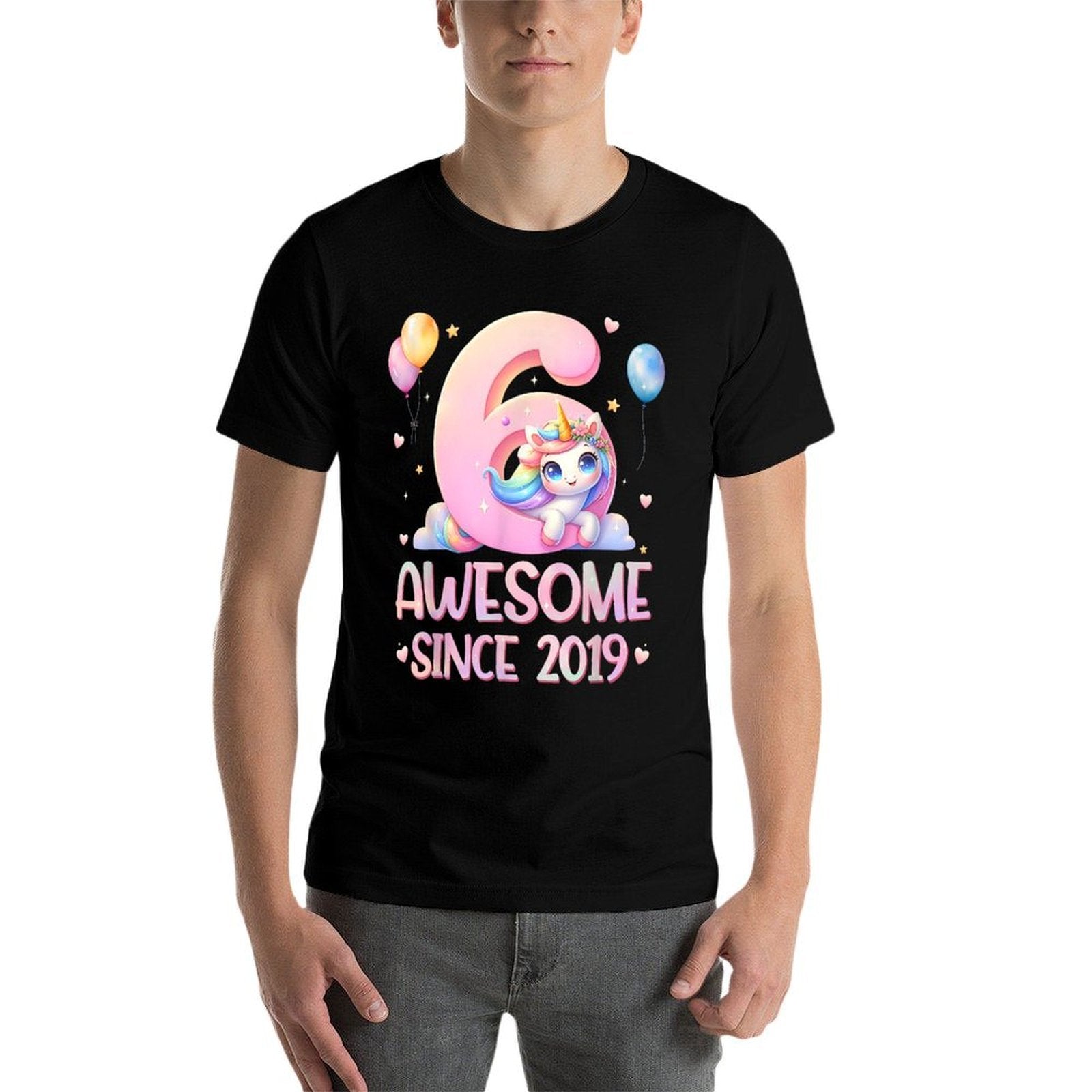 Unicorn 6th Birthday 6 Year Old Unicorn Party Girls Outfit  Soft T-Shirt