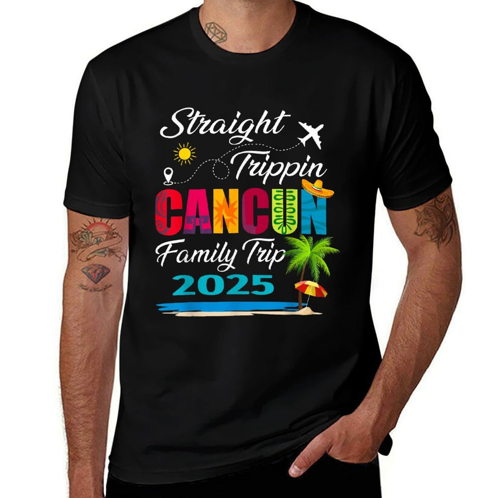 Straight Trippin 2025 Family Trip Cancun Mexico Vacation  Odor-resistant T-Shirt