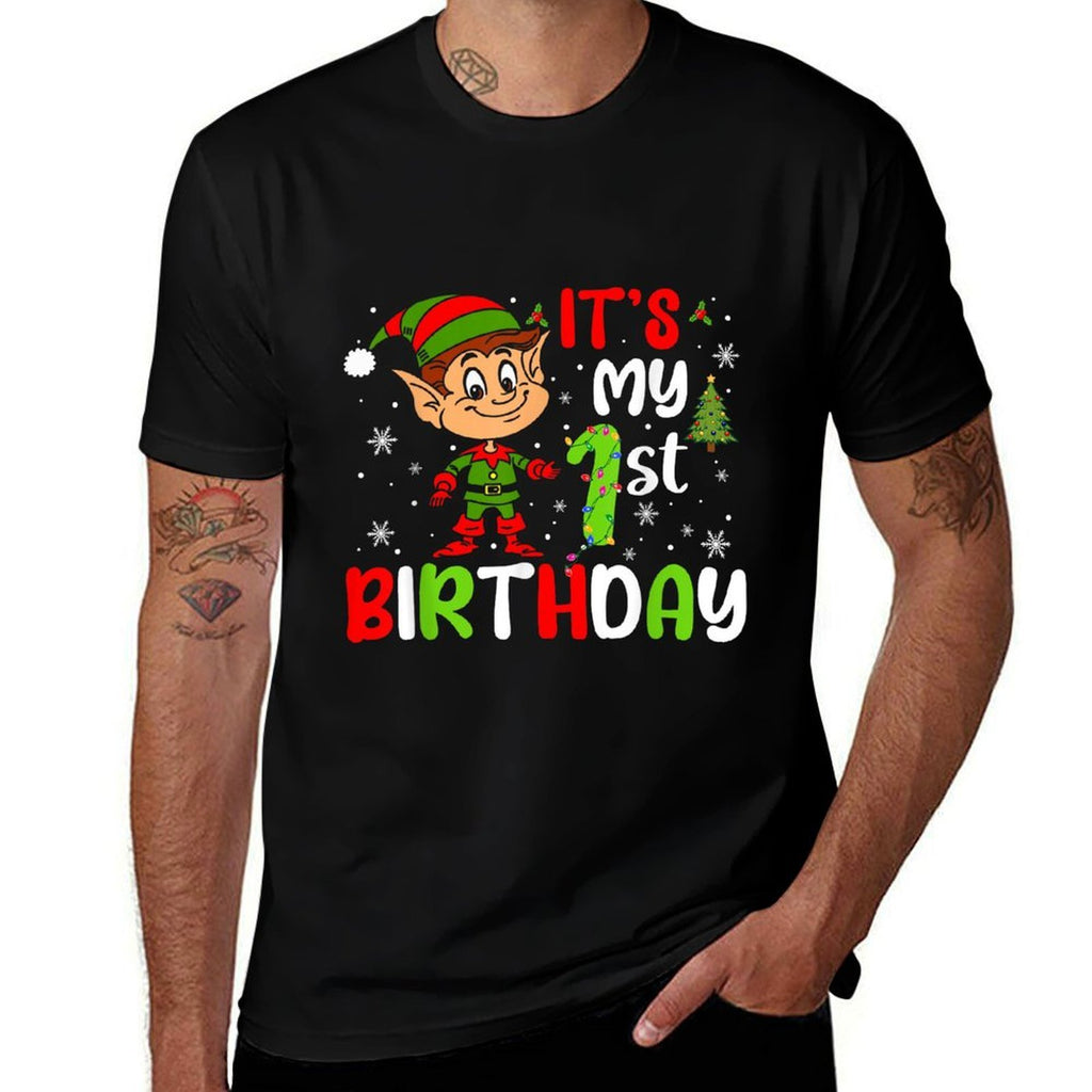 It's My 1st Birthday Christmas Elf 1 Year Old Birthday Lover Comfortable T-Shirt