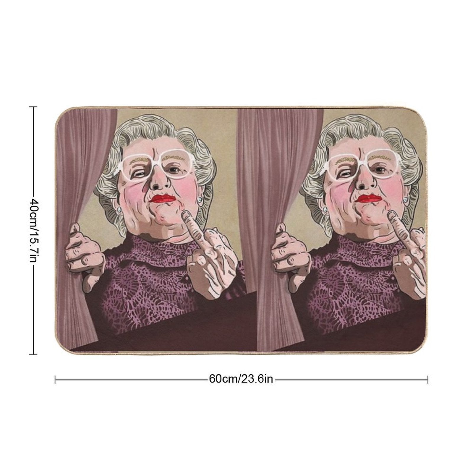 Mrs Doubtfire Middle Finger - Illustration - Robin Williams - Film  Multi-Purpose Bath Mat