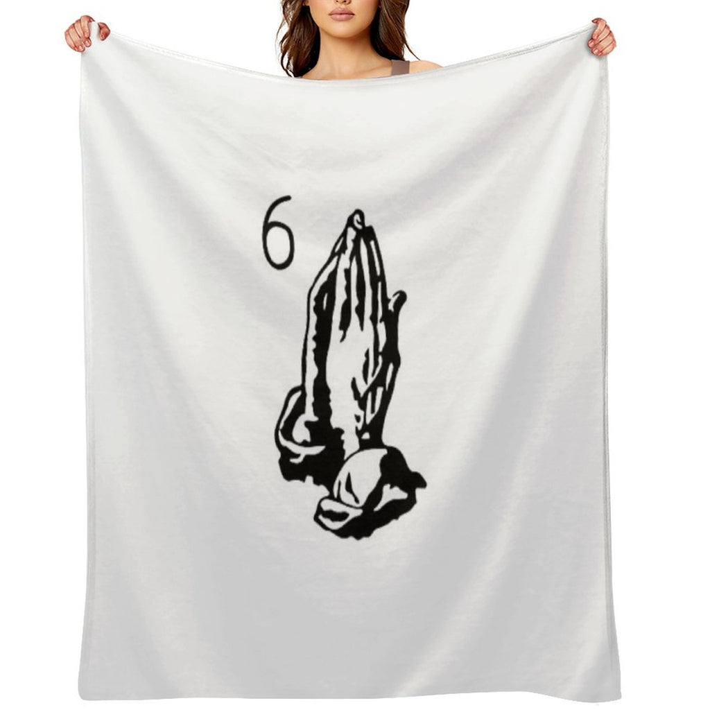 Drizzy Hands Praying Sustainable Throw Blanket