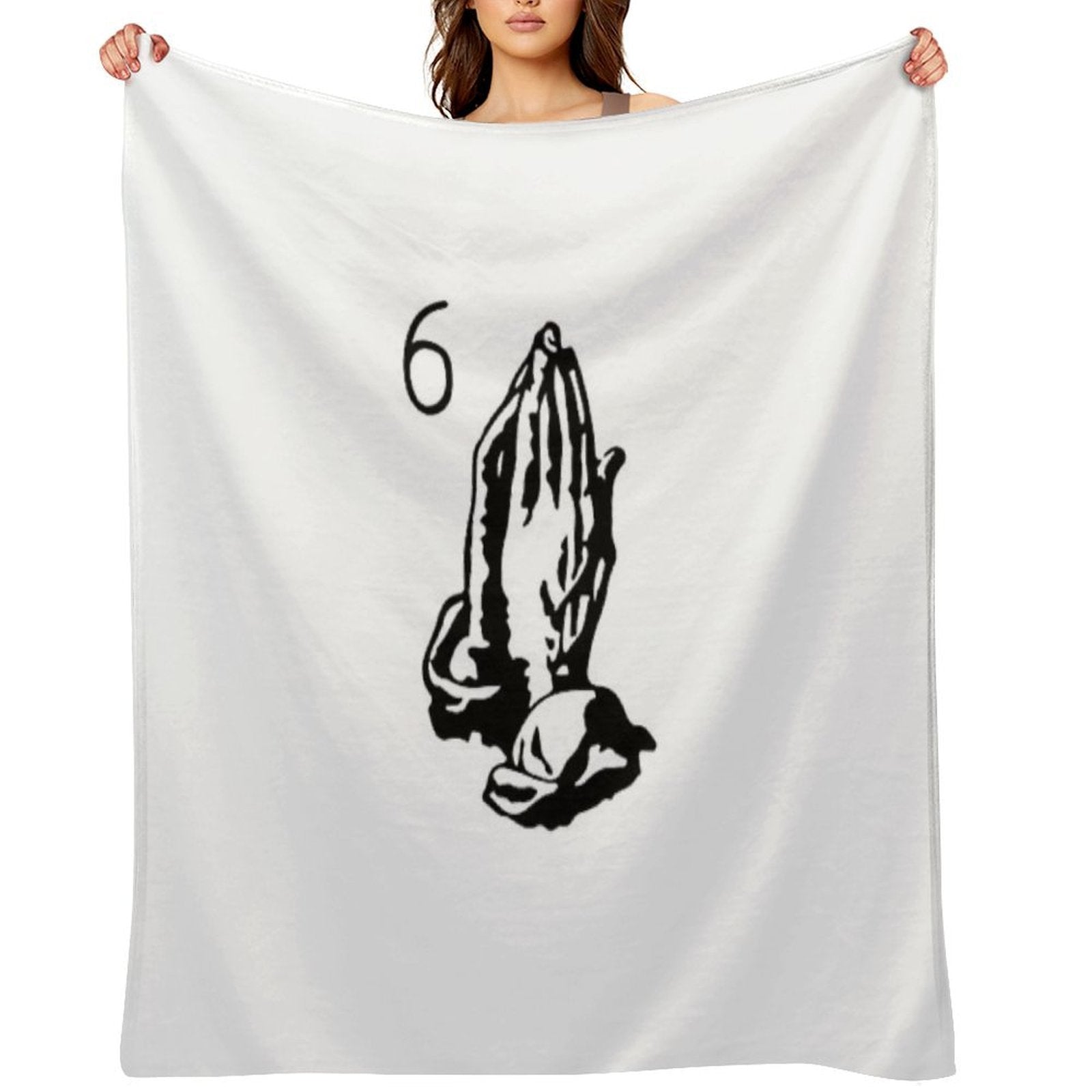 Drizzy Hands Praying Sustainable Throw Blanket