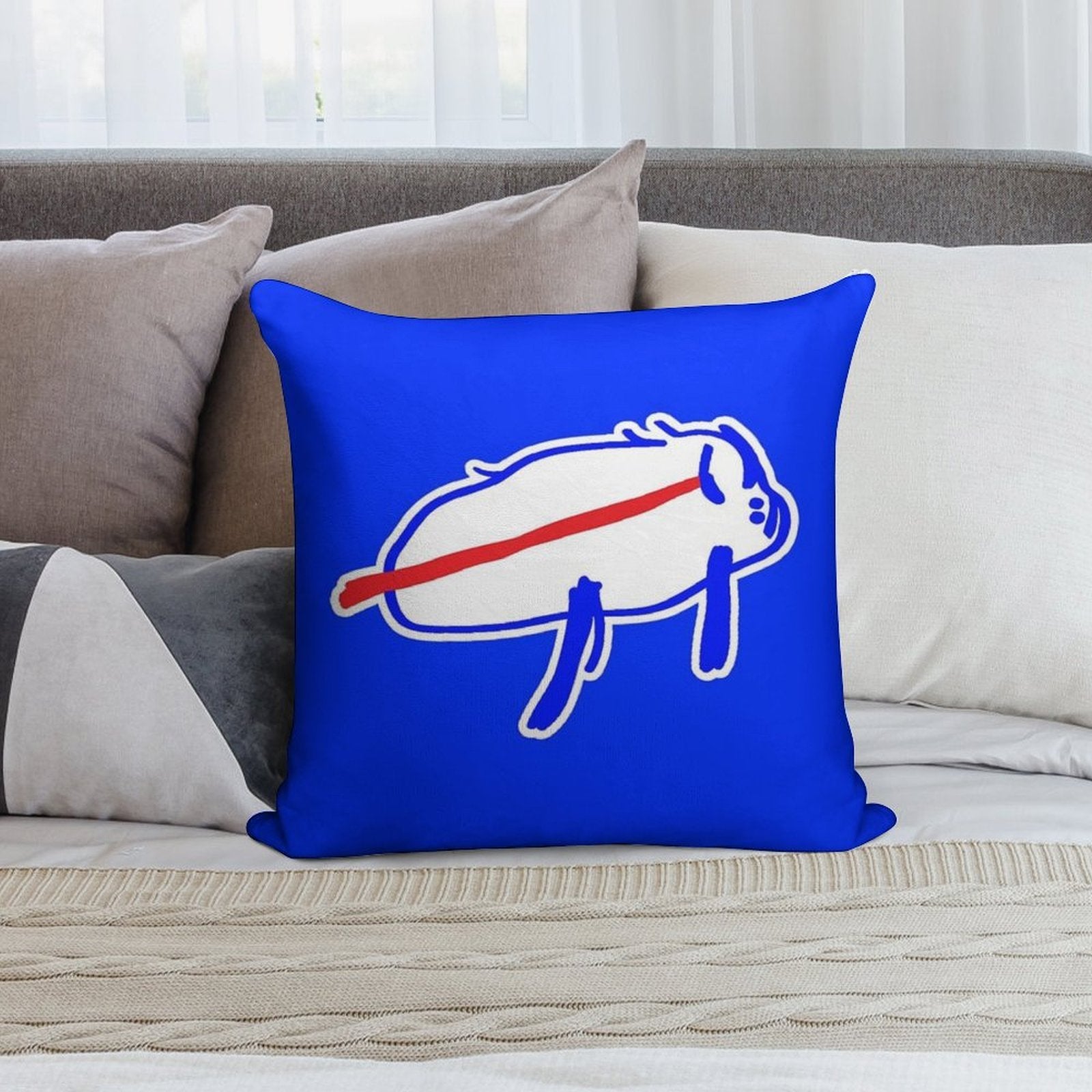 Josh Allen Drawing Soft Durable Construction Throw Pillow