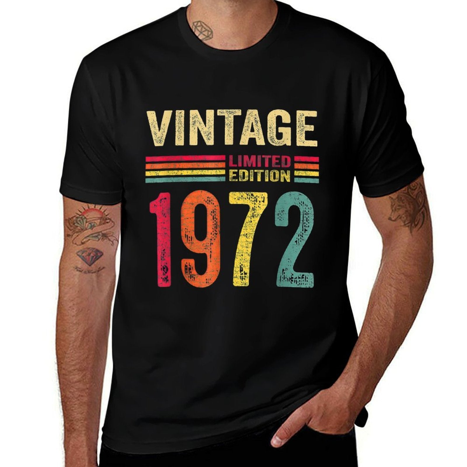 50 Year Old Gifts Vintage 1972 Limited Edition 50th Birthday  Oversized Silhouette T-Shirt