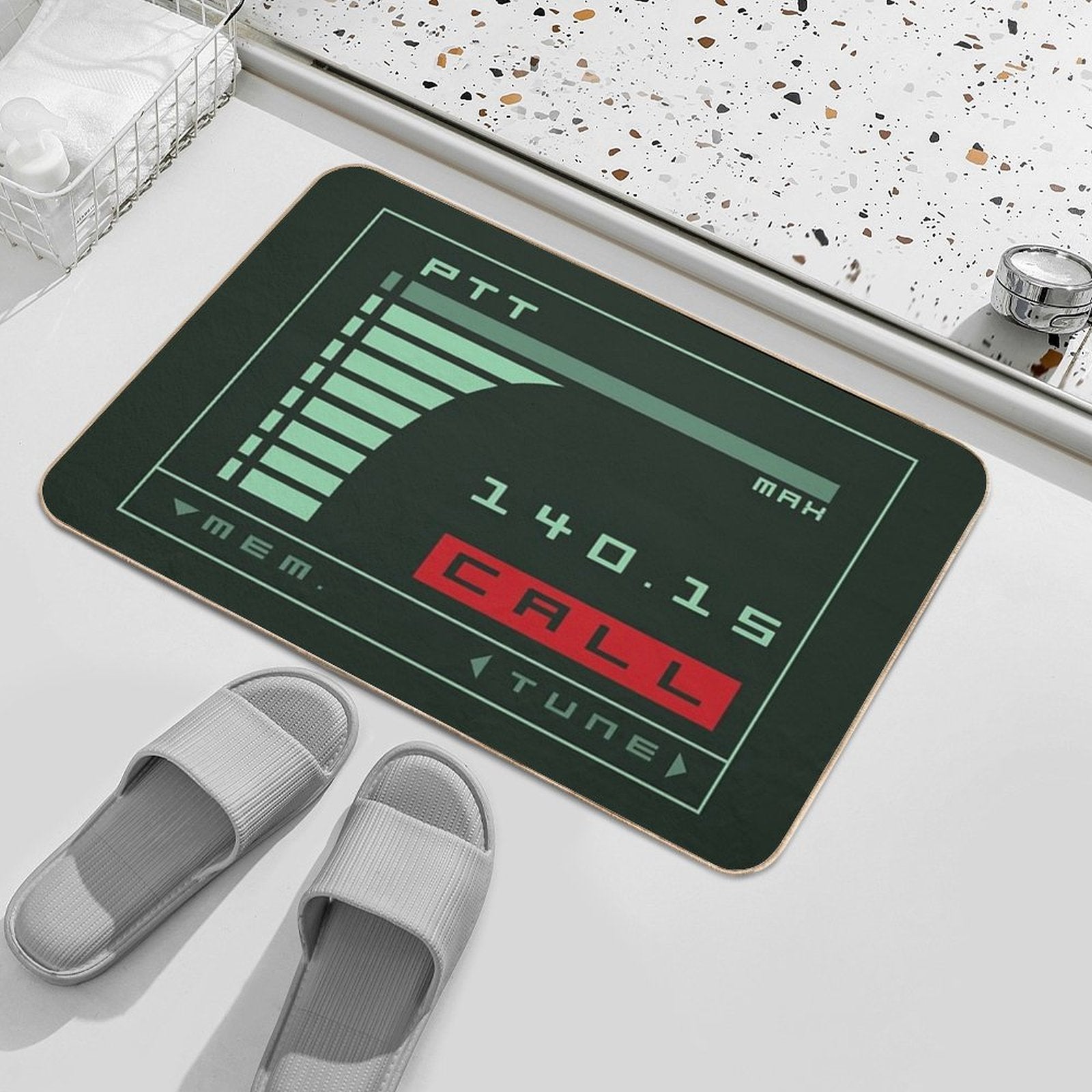 Metal Gear Solid Codec Screen - Inspired by Kojima's MGS  Easy To Clean Bath Mat